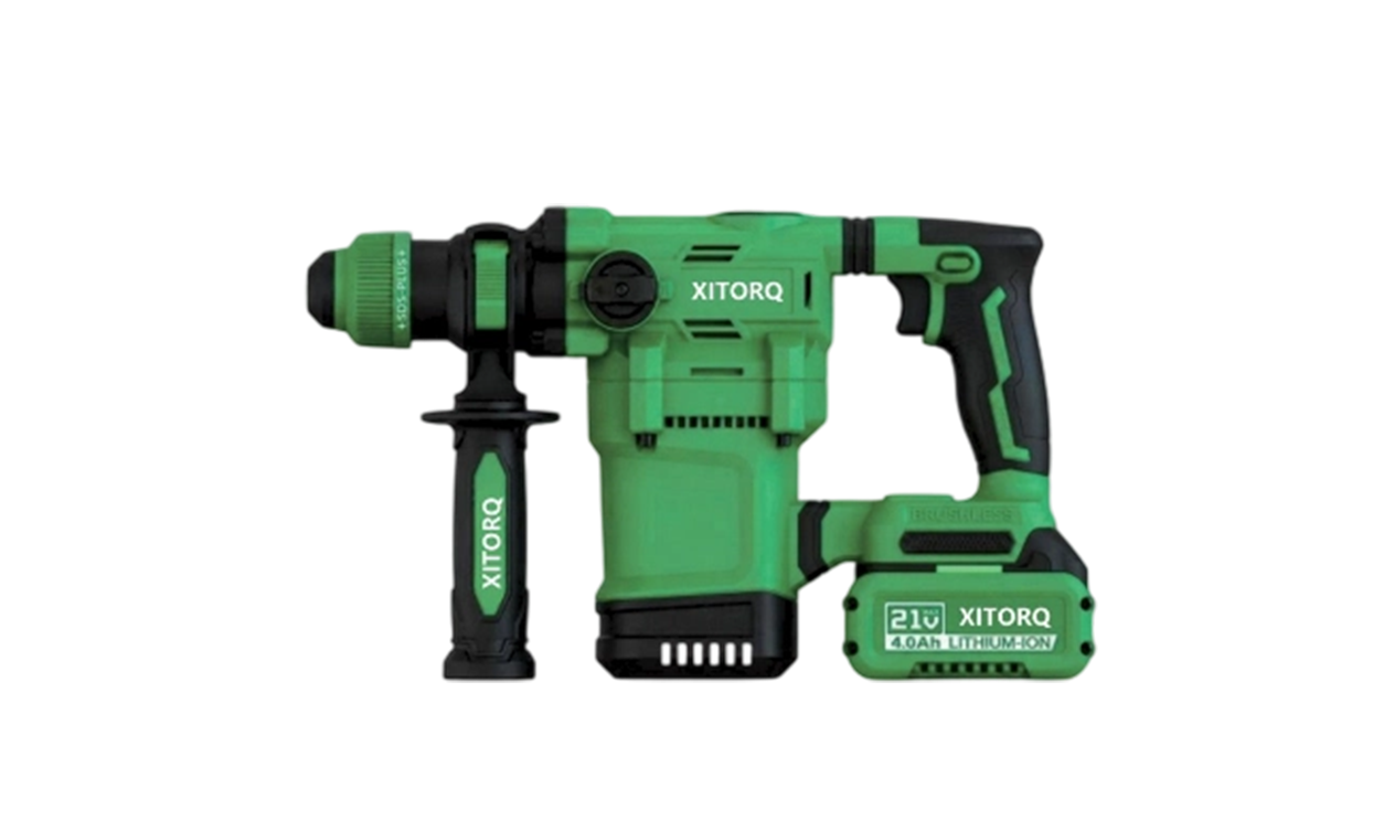21V Lithium-Ion Brushless Rotary Hammer — 3-Mode Drill/Chisel/Hammer, 4.5J Impact Energy